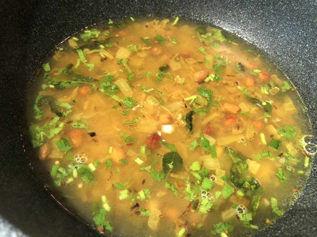 Add water to the pan for semiya upma